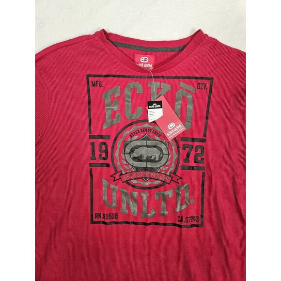 ECKO UNLTD CO‎ Knit Shirt Long Sleeve 1972 Men's 2XL - Red Crewneck Rhino - Picture 2 of 12
